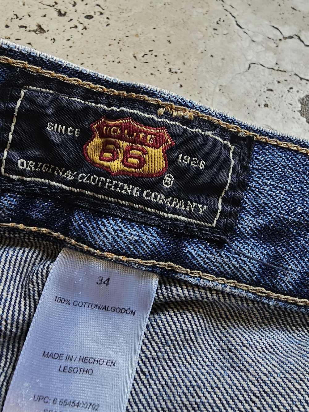 Vintage Y2k Route 66 Dark Blue Denim Carpenter Shorts - Picture 3 of 4